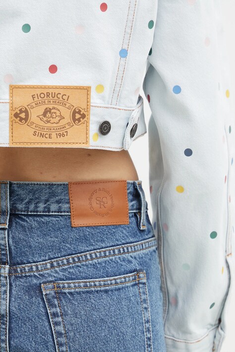 Бавовняна джинсова куртка Fiorucci Confetti Dot Cropped Denim — фото 7
