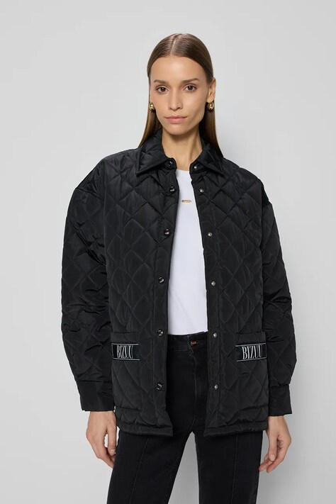 Bizuu geacă MARIN culoarea negru, de tranzitie, oversize, MARIN_CZARNY_SS25