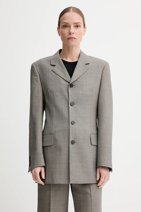 Пиджак с примесью шерсти Filippa K цвет коричневый однобортный однотонный 31420.FK