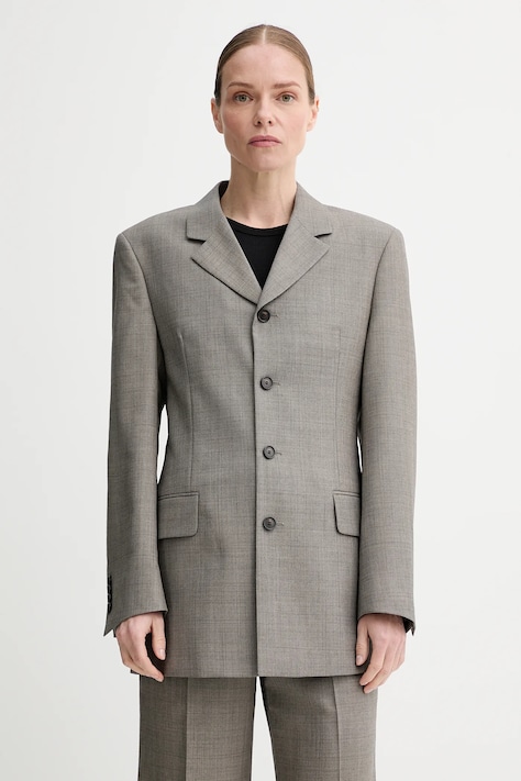 Пиджак с примесью шерсти Filippa K цвет коричневый однобортный однотонный 31420.FK