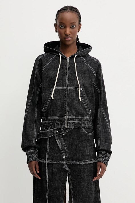Ottolinger geacă din denim Multiline culoarea negru, de tranzitie, 117.700717.01