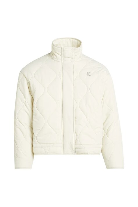 Detská bunda Calvin Klein Jeans béžová farba, IG0IG02797