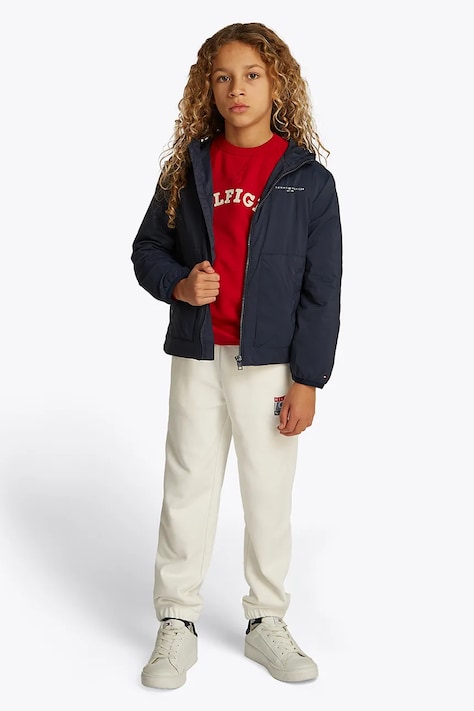 Dětská bunda Tommy Hilfiger tmavomodrá barva, KS0KS00628