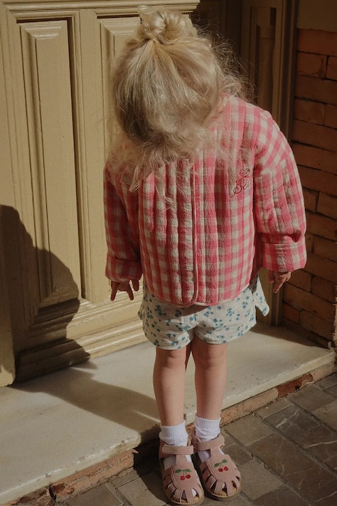 Detská bavlnená bunda Konges Sløjd RHW x KS BELLA JACKET červená farba, Rosie Huntington Whiteley KS103589