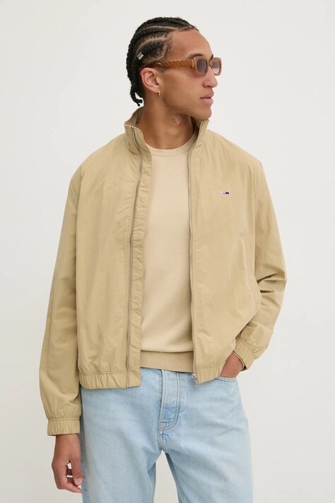 Μπουφάν Tommy Jeans χρώμα: μπεζ, DM0DM20655