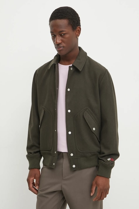 Μάλλινο μπουφάν Les Deux χρώμα: πράσινο, LDM610162