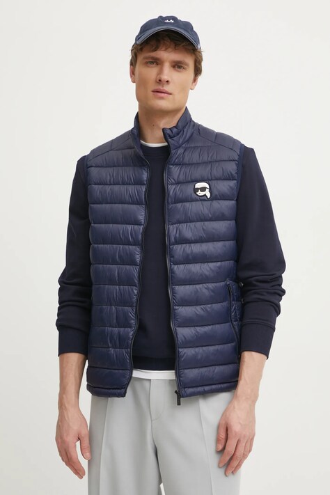 Karl Lagerfeld vesta barbati, culoarea albastru marin, de tranzitie, 551590.505711