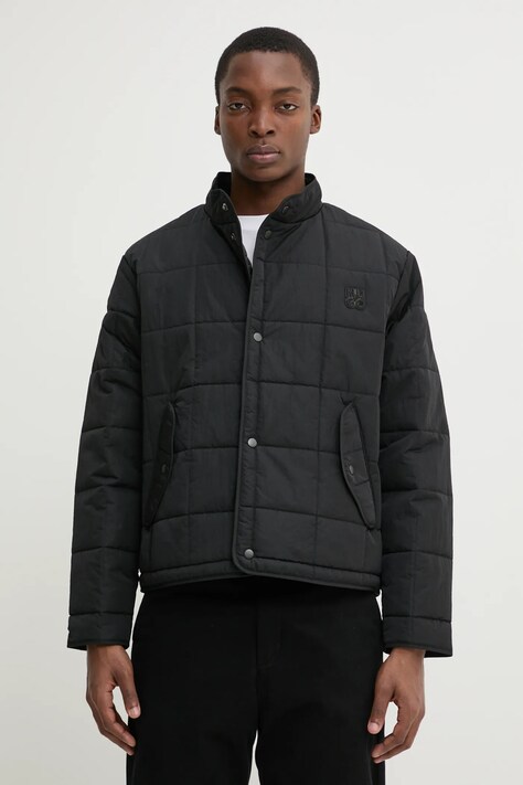 Bunda HUGO pánska, čierna farba, prechodná, 50530755