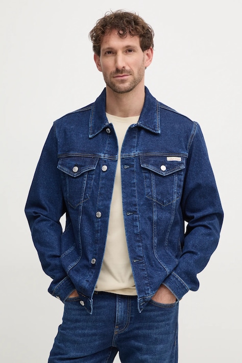 Джинсовая куртка Calvin Klein Jeans мужская цвет синий переходная J30J326553