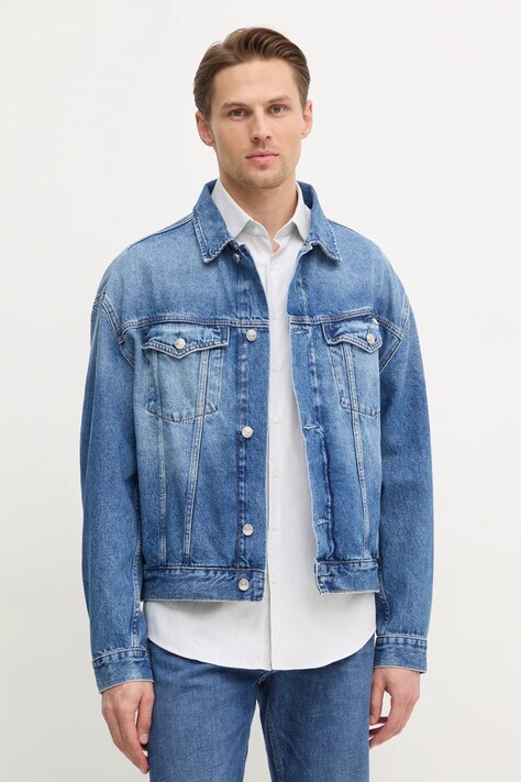 Calvin Klein Jeans geacă din denim bărbați, de tranziție, J30J327027