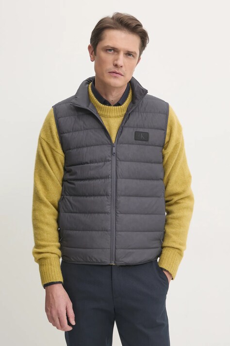Calvin Klein Jeans bezrękawnik puchowy męski kolor szary J30J326718