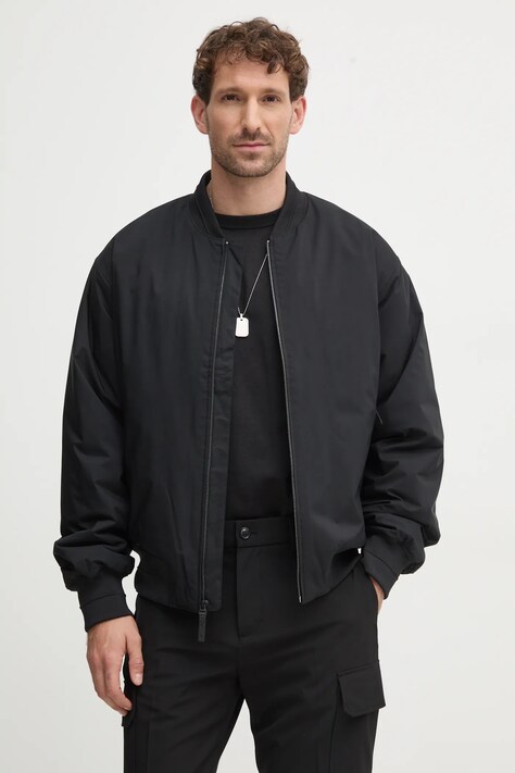 Bomber bunda Calvin Klein černá barva, přechodná, 00040EM567