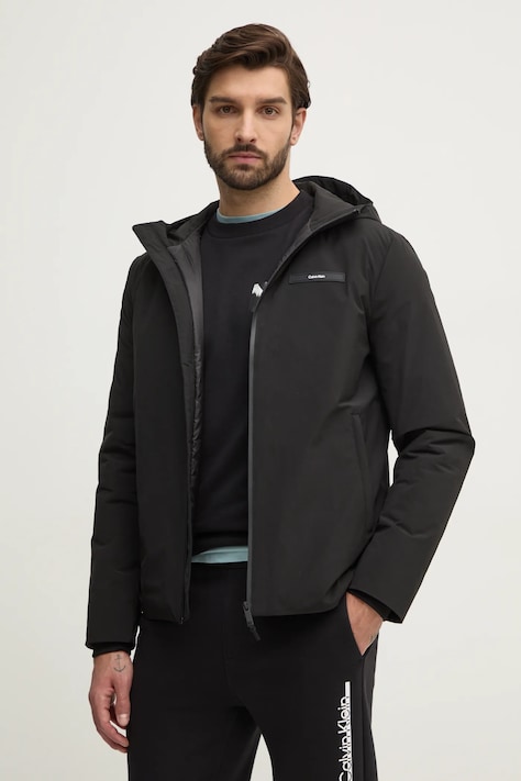 Bunda Calvin Klein pánská, černá barva, přechodná, K10K113900