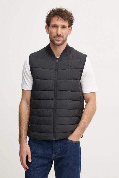 Vesta Tommy Hilfiger černá barva, MW0MW37680