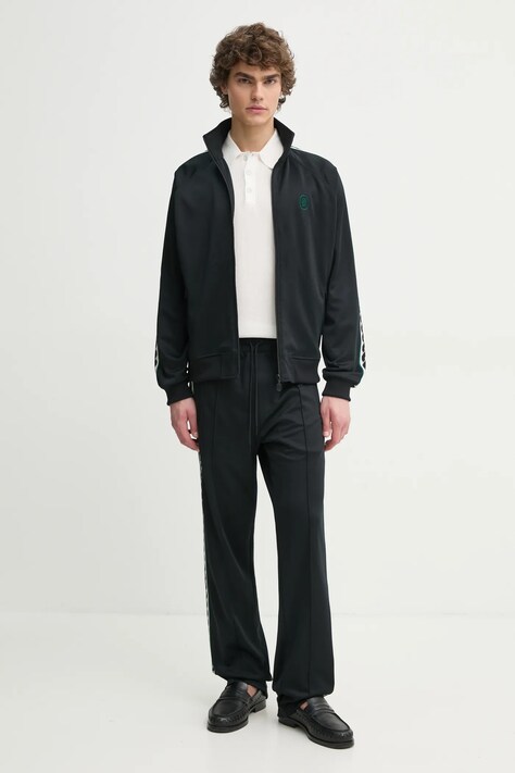 Mikina Drôle de Monsieur La Veste Survet' pánská, černá barva, s aplikací, PERM-SJ007-PL135-BL