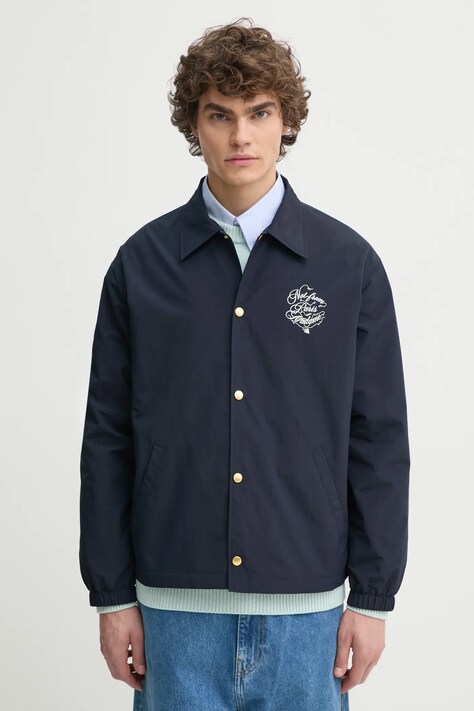 Bunda Drôle de Monsieur La Veste Slogan Vignes pánská, tmavomodrá barva, přechodná, F-JT209-PA012-NY
