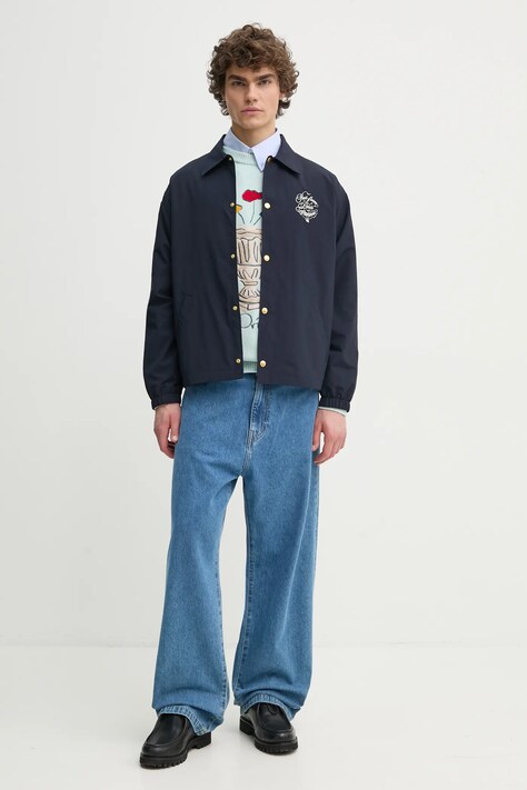 Μπουφάν Drôle de Monsieur La Veste Slogan Vignes χρώμα: ναυτικό μπλε, F-JT209-PA012-NY