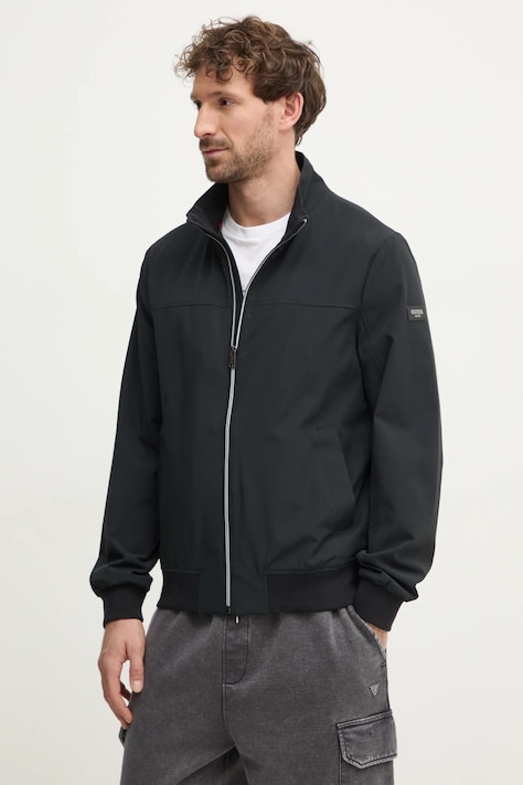 Guess geacă bărbați, culoarea negru, de tranziție, M5RL18 WGUP2