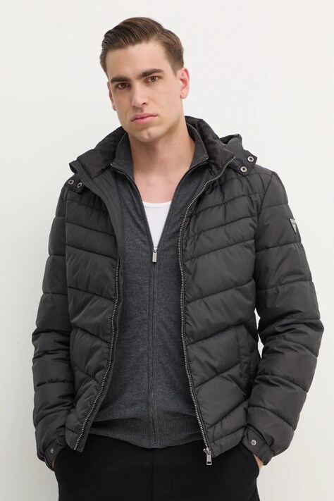 Guess geaca barbati, culoarea negru, de tranzitie, M5RL45 WCQA2