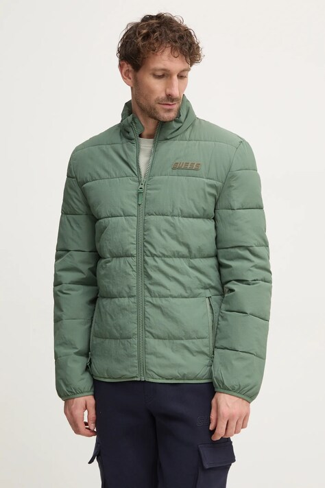 Guess geaca ROHAN barbati, culoarea verde, de tranzitie, Z5RL01 WGTN0