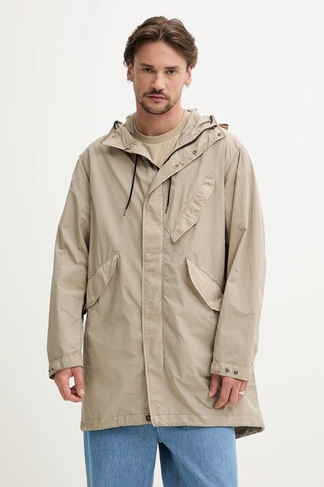 C.P. Company hanorac barbati, culoarea bej, de tranzitie, 18CMOW064A005991G