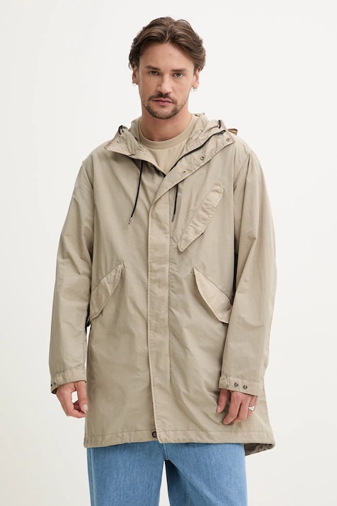 Parka C.P. Company pánská, béžová barva, přechodná, 18CMOW064A005991G