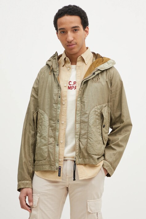 C.P. Company geaca barbati, culoarea verde, de tranzitie, oversize, 18CMOW202A006284G