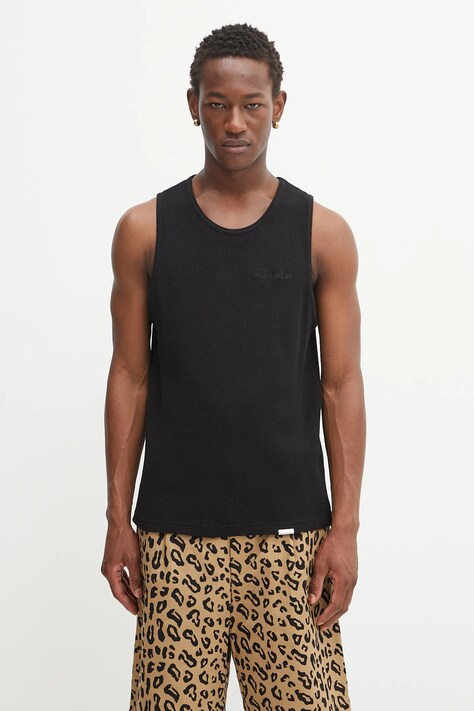 Bavlněné tričko Represent Waffle Vest černá barva, MLM4186.01