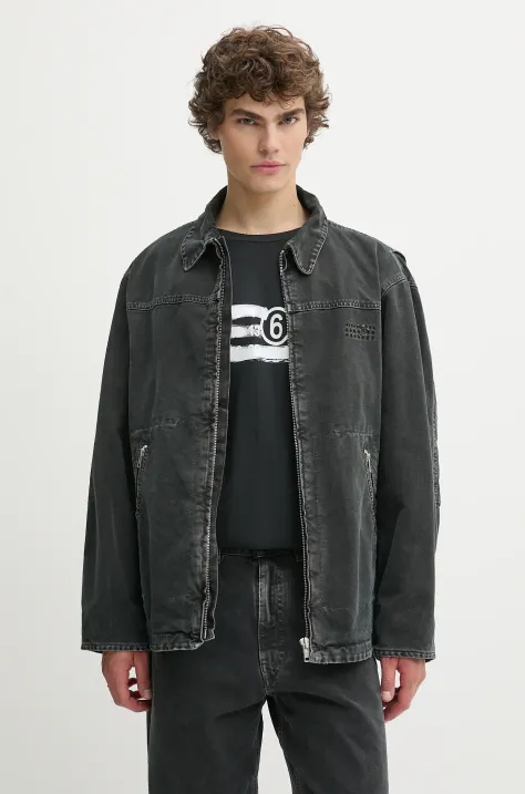 MM6 Maison Margiela kurtka jeansowa kolor czarny przejściowa oversize SH0AM0041