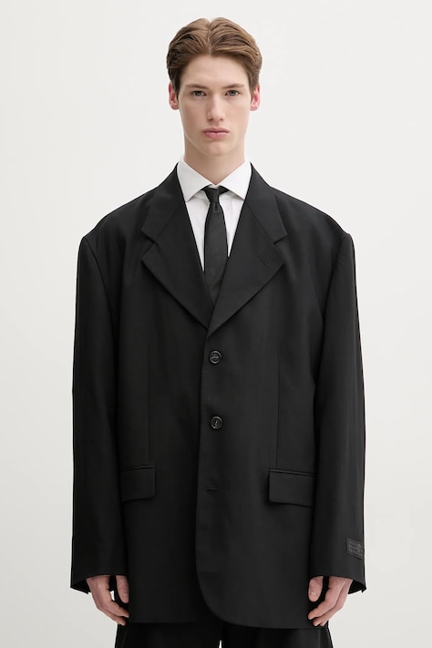 MM6 Maison Margiela gyapjú kabát fekete, férfi, SH0BN0011
