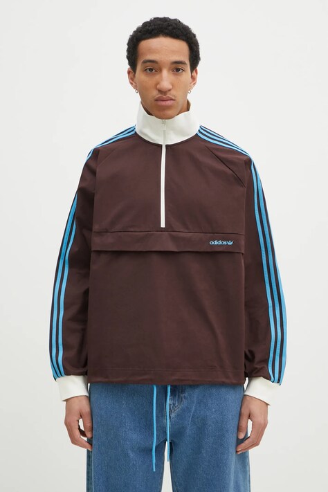 Куртка adidas Originals Pullover чоловіча колір коричневий перехідна oversize JC8376