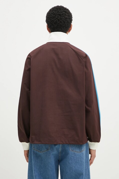 adidas Originals geacă Pullover bărbați, culoarea maro, de tranzitie, oversize, JC8376