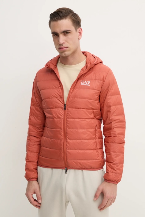 EA7 Emporio Armani geaca barbati, culoarea portocaliu, de tranzitie, PNGPZ.8NPB24