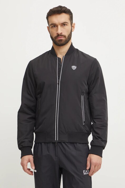 Bunda EA7 Emporio Armani pánska, čierna farba, prechodná, PN7LZ.8NPB12