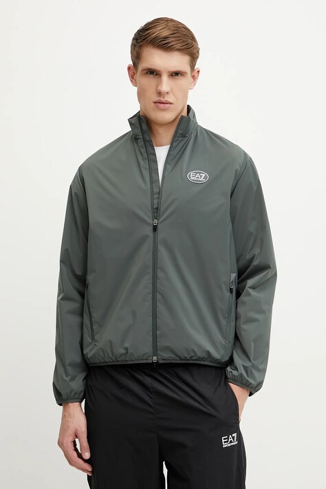 Bunda EA7 Emporio Armani pánska, zelená farba, prechodná, AF12953.7M000201