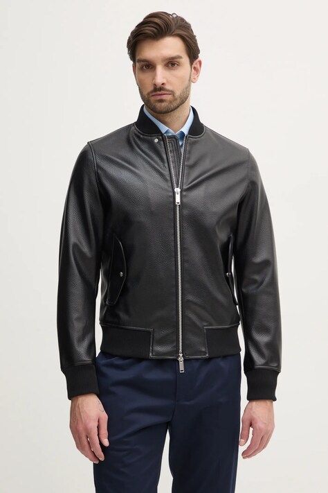 Sisley geacă bomber bărbați, culoarea negru, de tranziție, 2G7YSN03Q