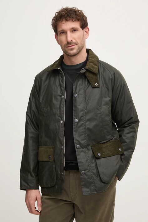 Bunda Barbour pánská, zelená barva, přechodná, oversize, MWX2428OL52