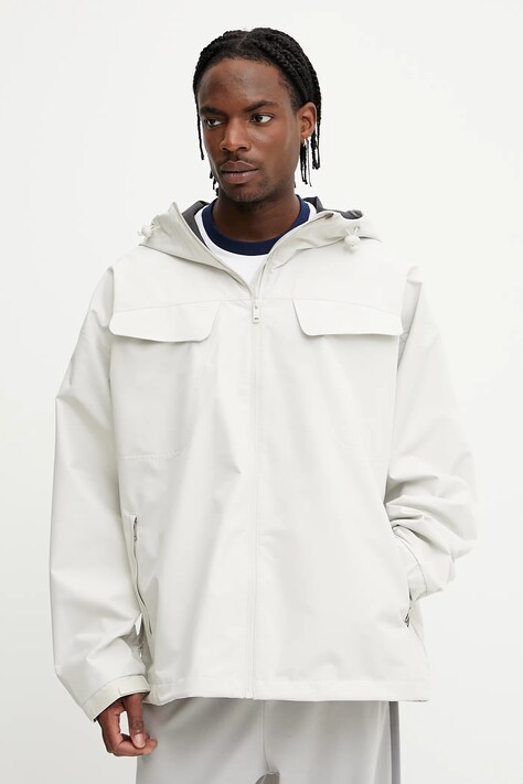 Bunda adidas Originals SPORTY STREET pánská, šedá barva, přechodná, JD5877