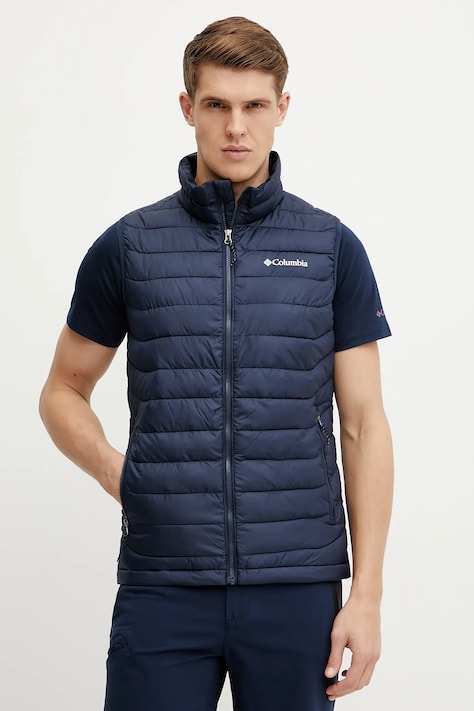Columbia vesta sport Powder Lite II culoarea albastru marin, de tranzitie, 2086974