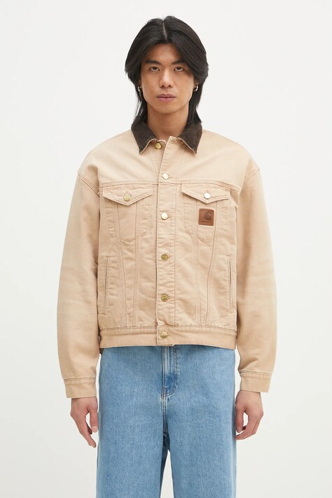 Pamučna jakna Carhartt WIP Dayton Trucker Jacket boja: bež, za prijelazno razdoblje, I034315.2N24O