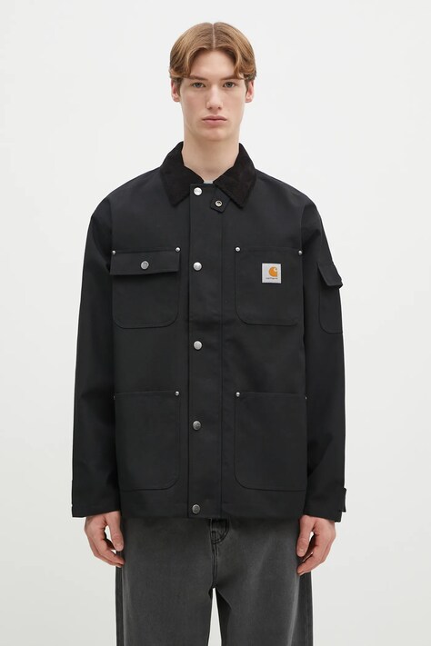 Carhartt WIP geacă Clapton Jacket bărbați, culoarea negru, de tranzitie, I034424.00EXX