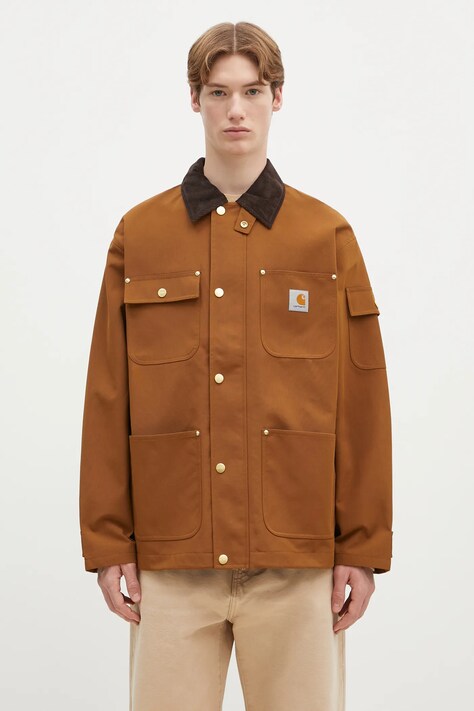Carhartt WIP jacket Clapton Jacket men's brown color I034424.00SXX
