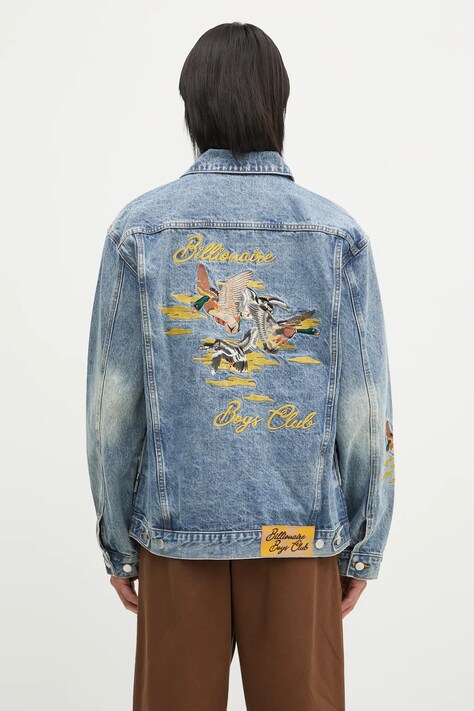 Billionaire Boys Club geacă din denim Duck Embroidered Denim Jacket bărbați, de tranziție, B24410
