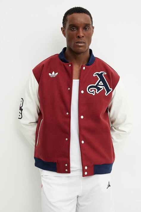 adidas Originals geacă AFC VRCT JKT culoarea bordo, de tranzitie, JF0560