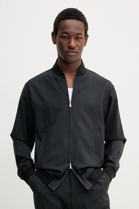 Vlněná bomber bunda BARENA VENEZIA Camicia Mola černá barva, přechodná, CSU5051.478