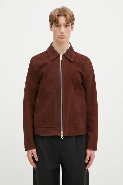 Paul Smith geacă din piele intoarsa bărbați, culoarea maro, de tranzitie, M1R-383Z-P02611