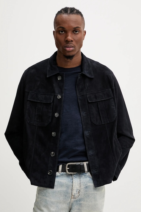 Шкіряна куртка ZADIG&VOLTAIRE колір синій перехідна RMOW01119