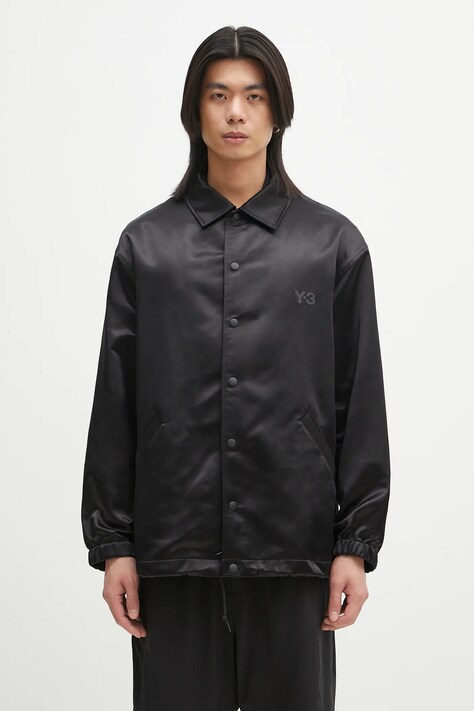 Jakna Y-3 Graphic Coach Jacket boja: crna, za prijelazno razdoblje, JN4883