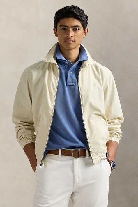 Polo Ralph Lauren jacheta de bumbac Unlined Windbreaker culoarea bej, de tranzitie, 710961831