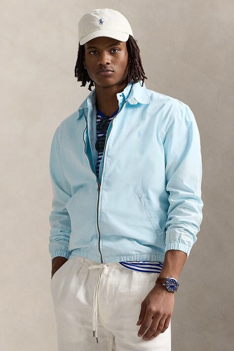 Polo Ralph Lauren kurtka bawełniana Unlined Windbreaker kolor niebieski przejściowa 710961831